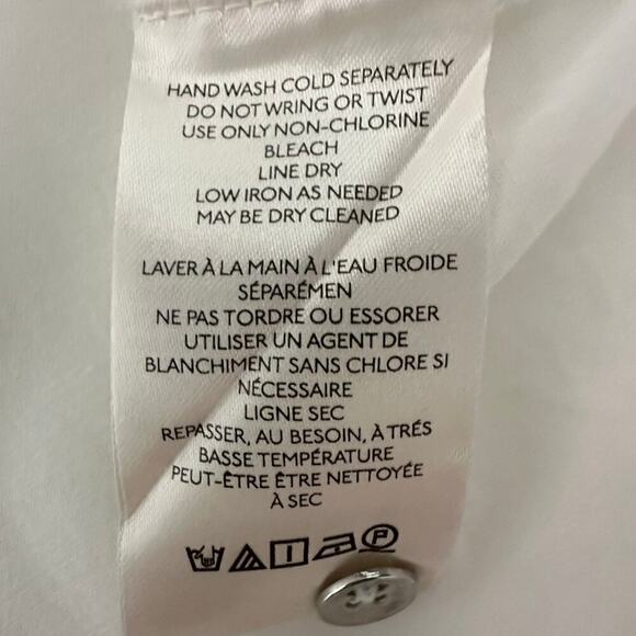 Anthropologie Pilcro White Pleated Shoulder Oversize Popover Blouse (L) - Picture 10 of 12